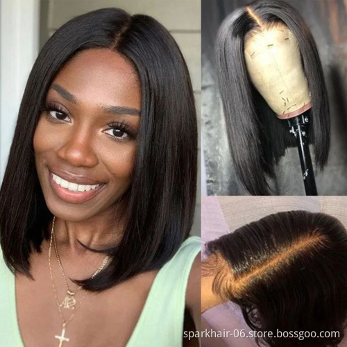 Ombre Bob Wig 100% Human Hair,Short Curly Bob Wigs Human Hair Lace Front, Short Bob Lace Front Human Hair Wigs For Black Women